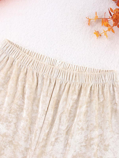 Pyjama Crème En Velours Pour Femme "Éclat d'Opale"