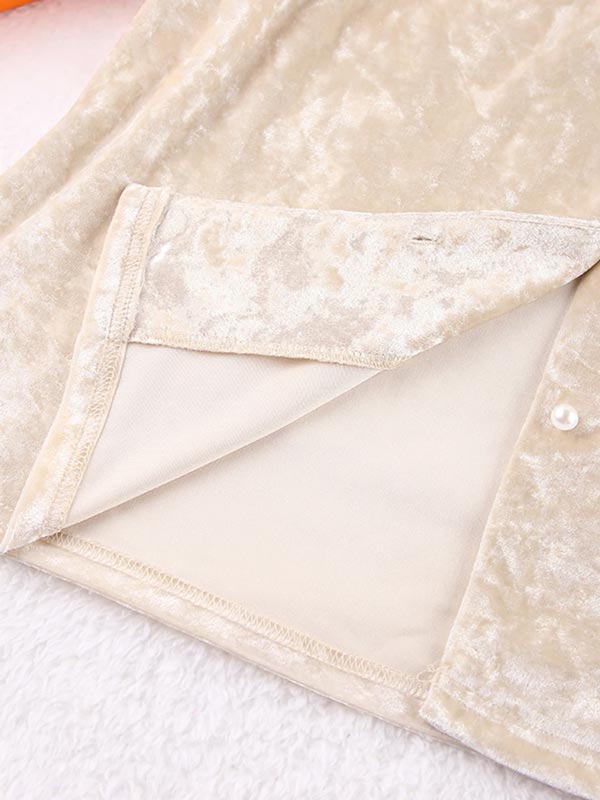 Pyjama Crème En Velours Pour Femme "Éclat d'Opale"