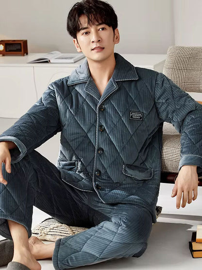 Pyjama D'Hiver Pour Homme Épais "Nuit Polaire" | Pyjama Shop