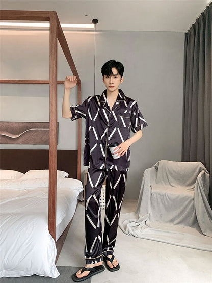Pyjama Pour Homme Élégant en Satin "Douceur Nocturne"