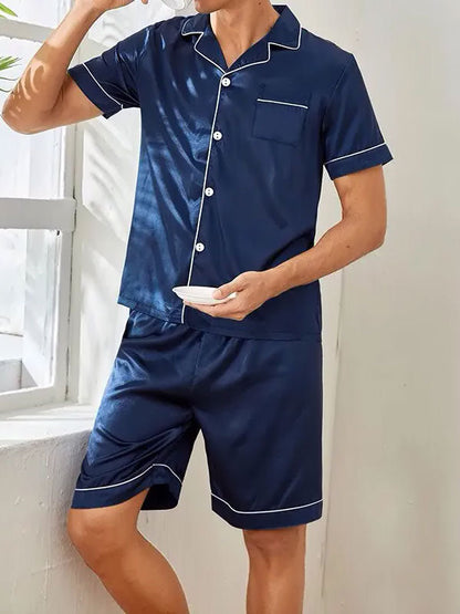 Pyjama Short Pour Homme En Satin "Calme Nocturne" | Pyjama Shop