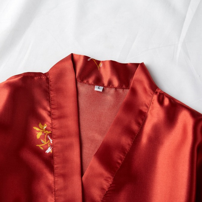 Kimono satin rouge