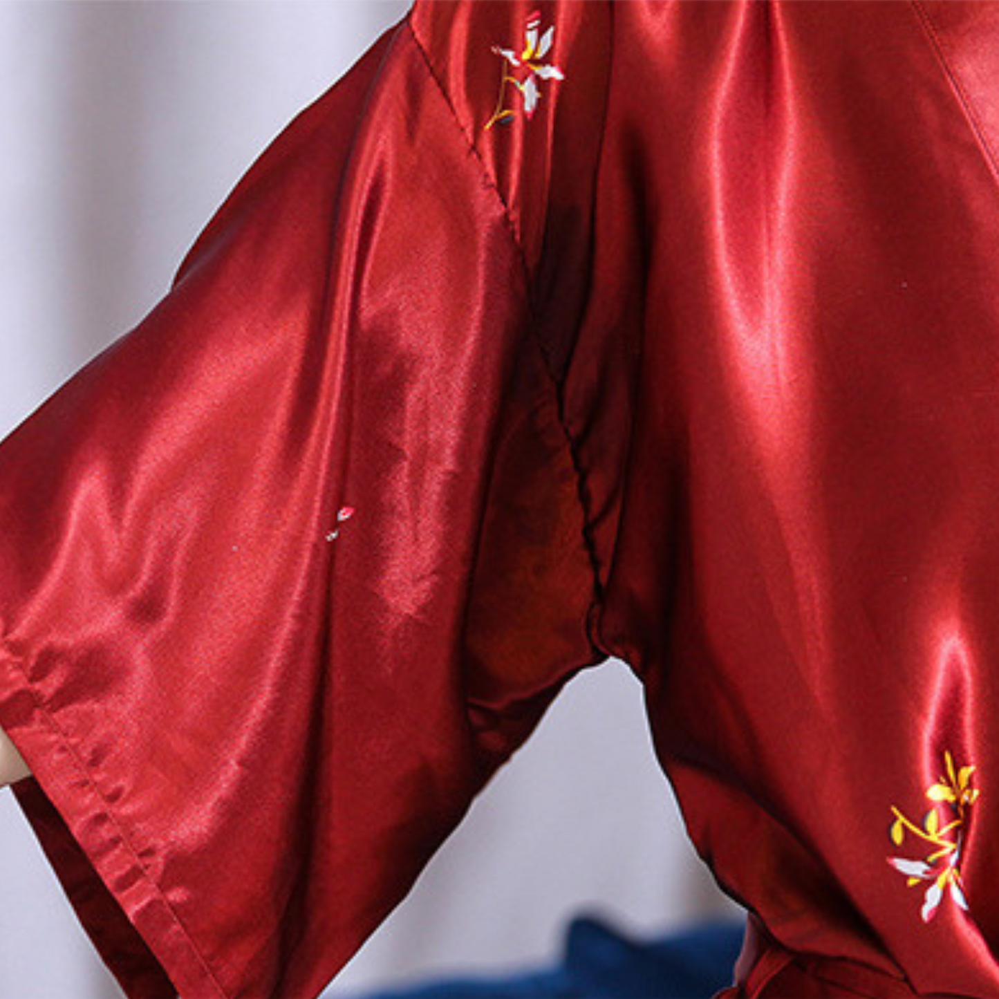 Kimono satin rouge