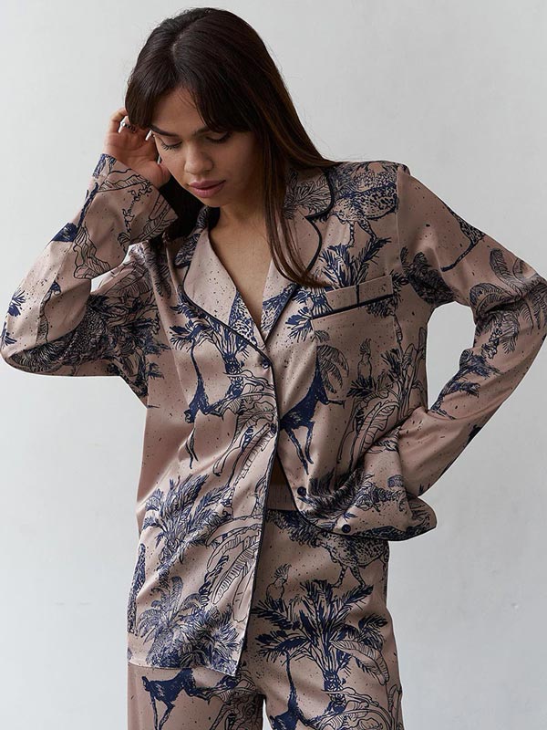 Pyjama En Satin Pour Femme 2 pièces "Douceur de Lys"