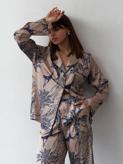 Pyjama En Satin Pour Femme 2 pièces "Douceur de Lys"
