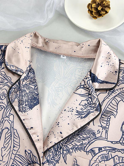 Pyjama En Satin Pour Femme 2 pièces "Douceur de Lys"