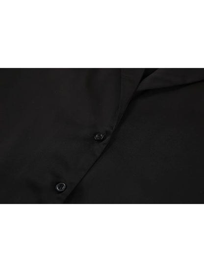 Pyjama En Satin Noir Pour Femme "Brise de Nuit"