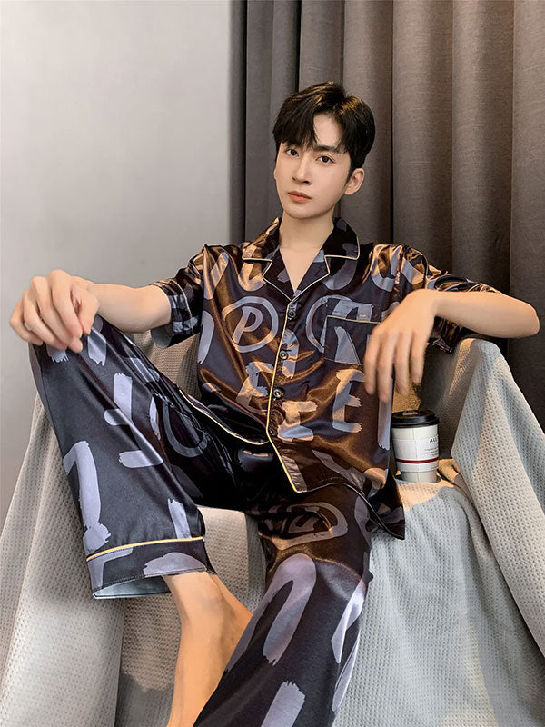 Pyjama En Satin Pour Homme "Rêveur Urbain"