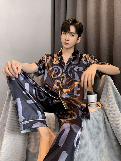 Pyjama En Satin Pour Homme "Rêveur Urbain"