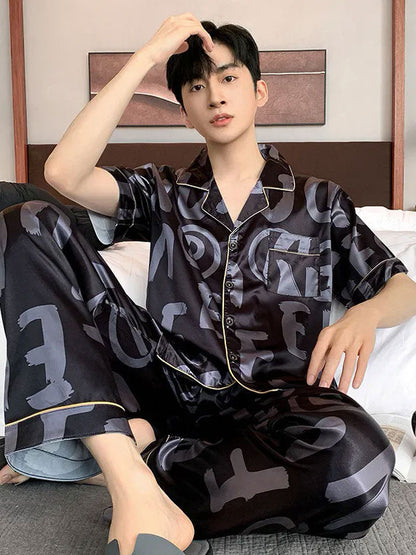 Pyjama En Satin Pour Homme "Rêveur Urbain"