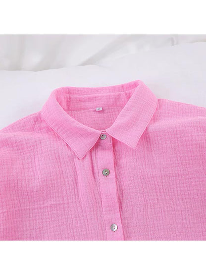 Pyjama Short en Coton Rose Pour Femme "Soupir d'Étoiles"