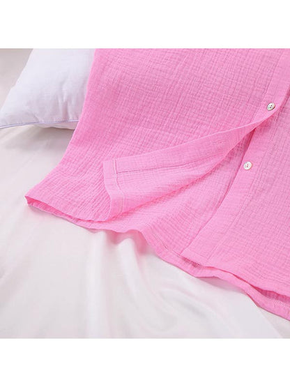 Pyjama Short en Coton Rose Pour Femme "Soupir d'Étoiles"
