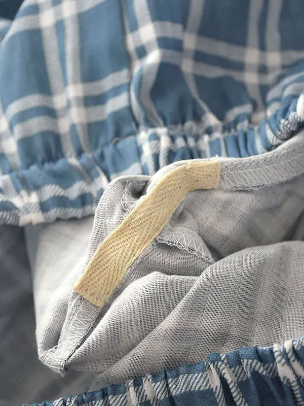 Pyjamas Pour Homme 100% Coton À Carreaux "Douceur d'Ébène"