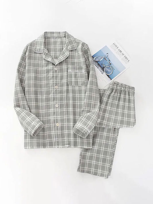Pyjamas Pour Homme 100% Coton À Carreaux "Douceur d'Ébène" | Pyjama Shop
