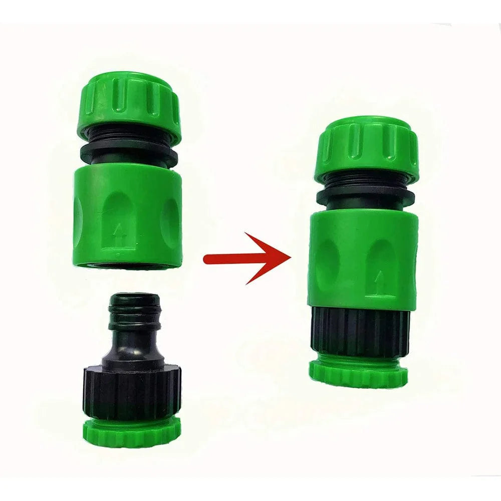 Raccord rapide en ABS pour tuyau d'arrosage de jardin - Set adaptateur double mâle 1/2"