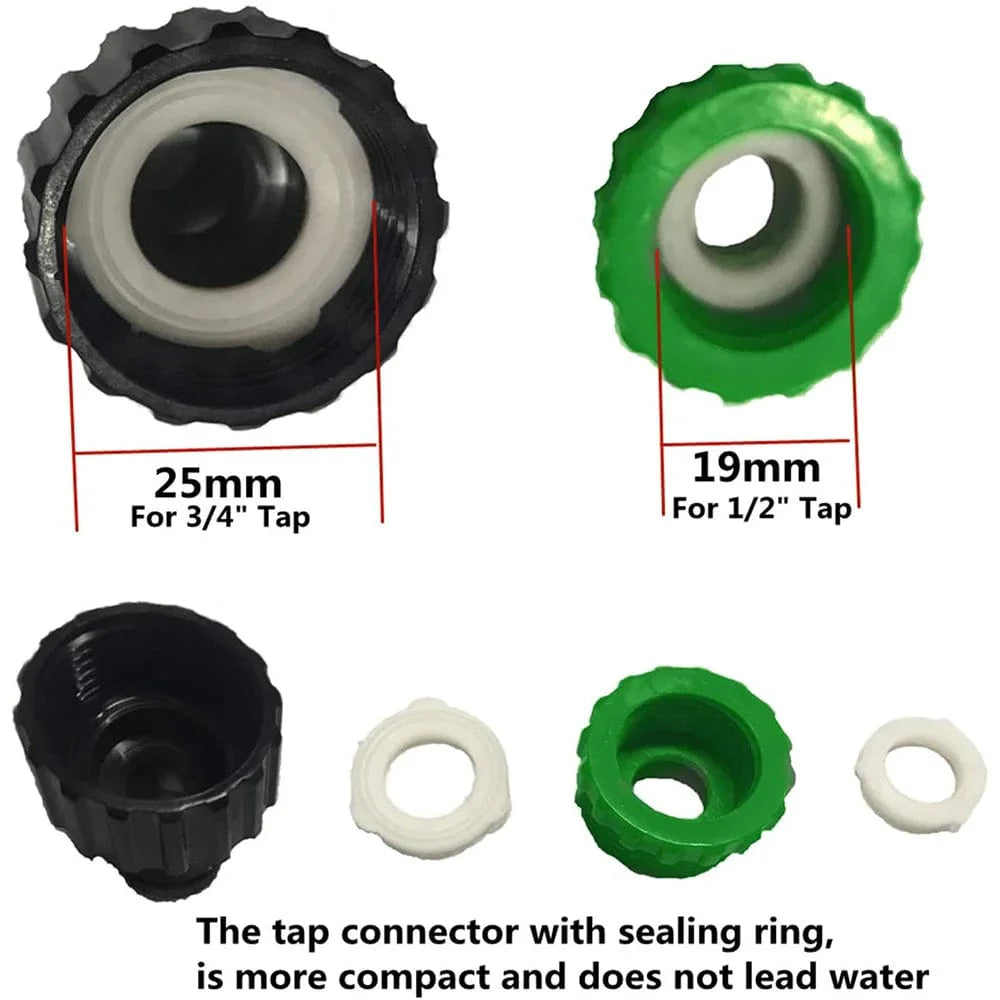 Raccord rapide en ABS pour tuyau d'arrosage de jardin - Set adaptateur double mâle 1/2"