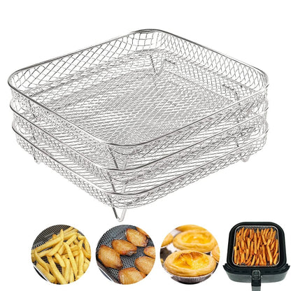 Racks de Cuisson pour Air Fryer en Acier Inoxydable à 3 Étages