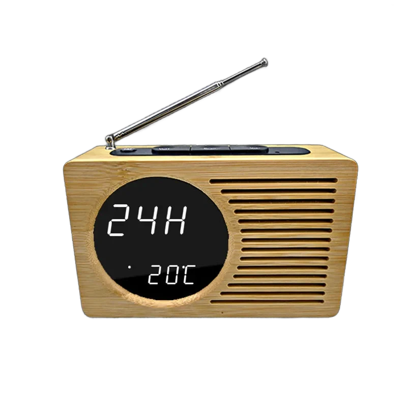 Radio réveil bois