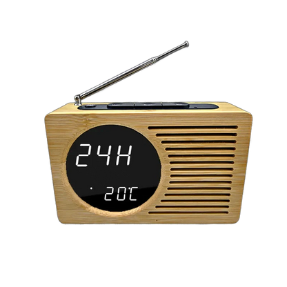 Radio réveil bois