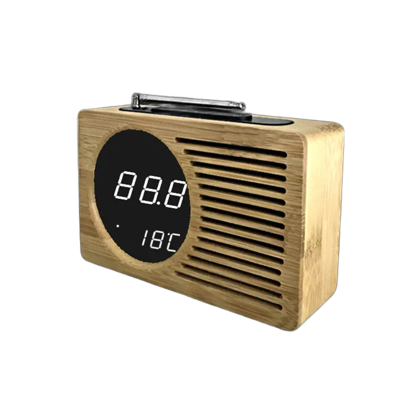 Radio réveil bois
