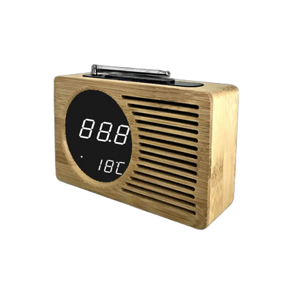 Radio réveil bois