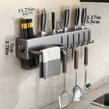 Range-couteaux mural multi-fonctionnel pour ustensiles de cuisine 40cm/15.57in