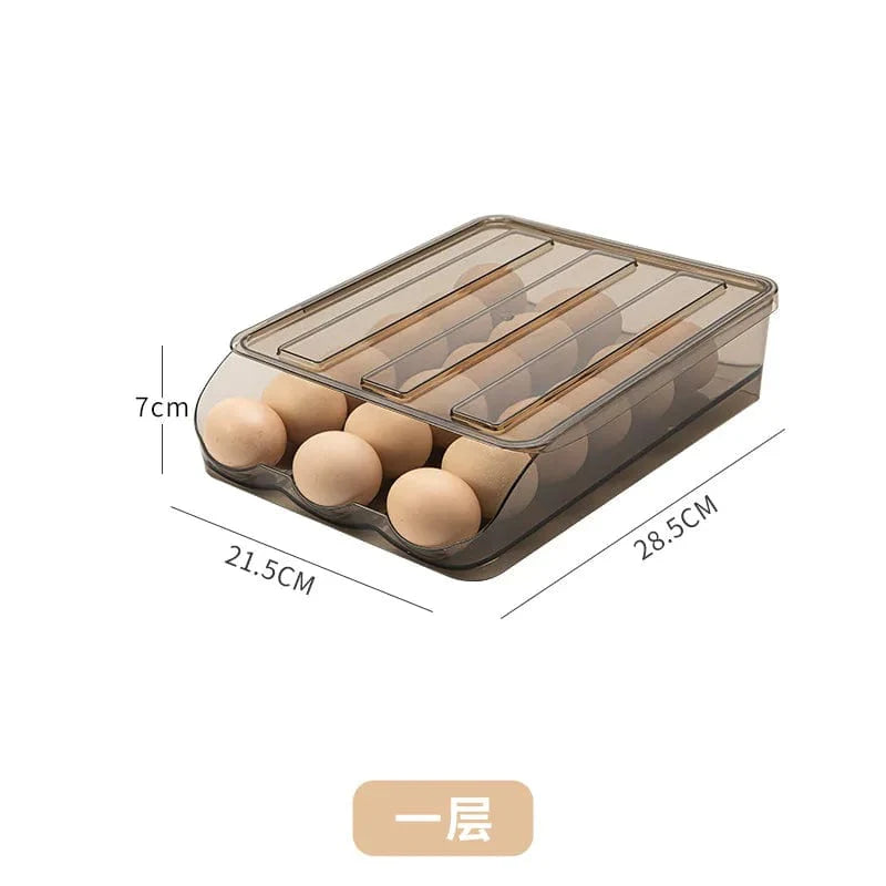 Range-œufs automatique à couches multiples pour refrigerator box de fraîcheur - Organisateur de cuisine 1-layer
