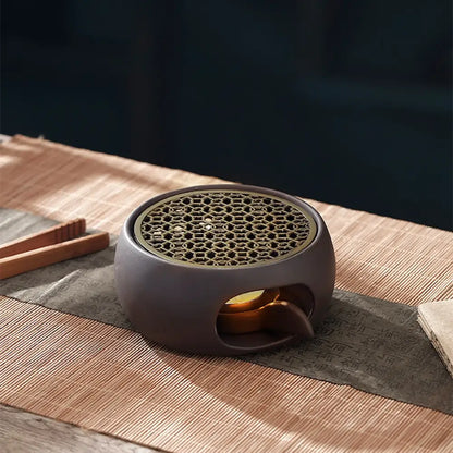 Réchaud Théière avec Grille Sculptée
