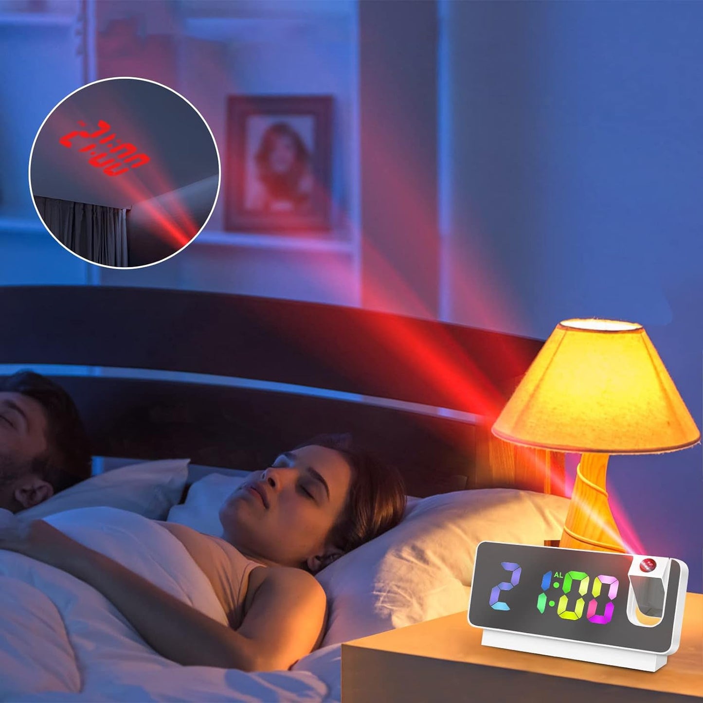 Réveil projecteur USB