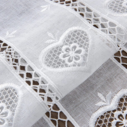 Rideau Cuisine Court avec Broderie Blanche