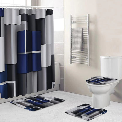 Rideau de Douche 3D Moderne et Imperméable avec Formes Géométriques