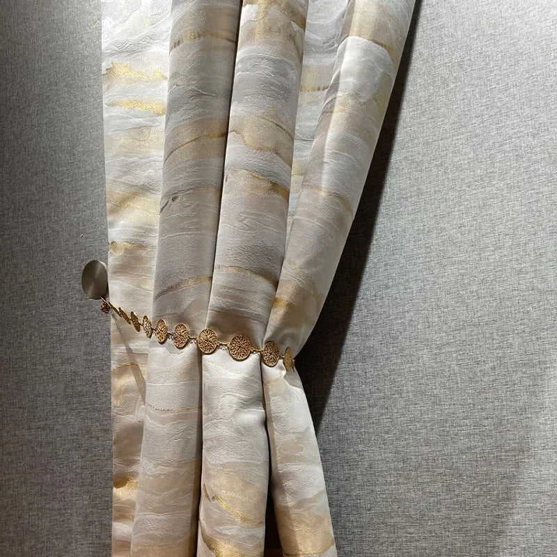 Rideau pour Dressing Luxueux avec Rayures Géométriques Dorées
