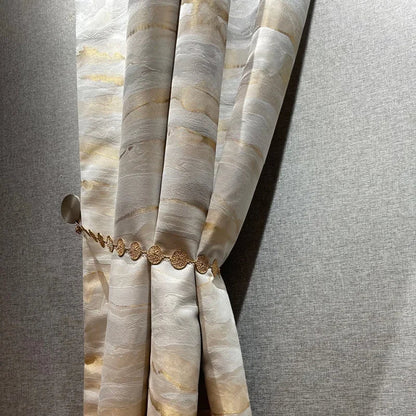 Rideau pour Dressing Luxueux avec Rayures Géométriques Dorées