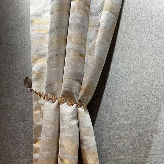 Rideau pour Dressing Luxueux avec Rayures Géométriques Dorées