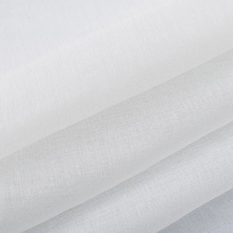 Rideau Fenêtre Blanc et Transparent en Coton et Lin