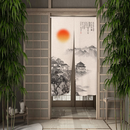 Rideau Japonais Style Peinture à Encre pour Porte - Bricoli | La Boutique Déco