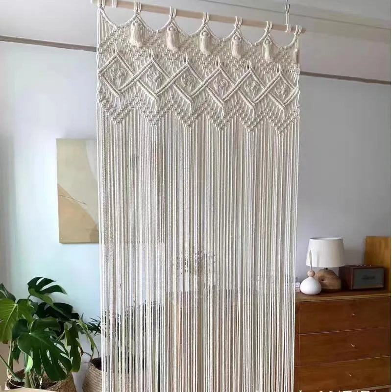Rideau Macramé en Corde de Coton de Style Bohème