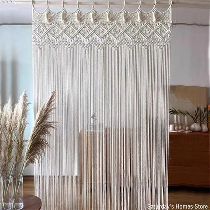 Rideau Macramé en Corde de Coton de Style Bohème