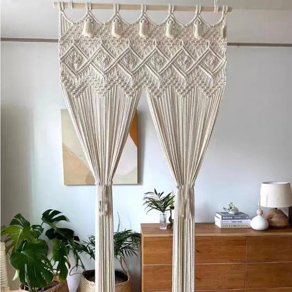 Rideau Macramé en Corde de Coton de Style Bohème