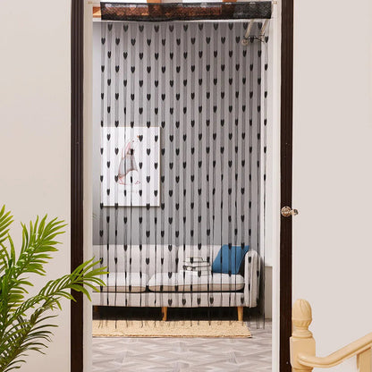 Rideau de Porte avec Motifs en Forme de Cœurs