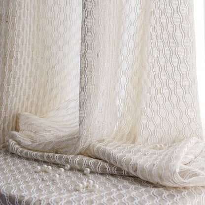 Rideaux Baie Vitrée Beige avec Motifs Géométriques