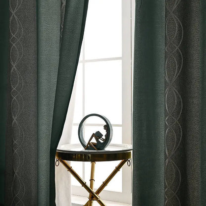 Rideaux Salon Verts et Epais de Style Moderne