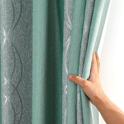 Rideaux Salon Verts et Epais de Style Moderne