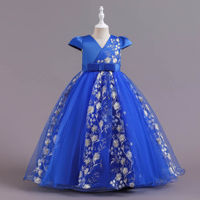 Robe Princesse Fille Bleu Roi
