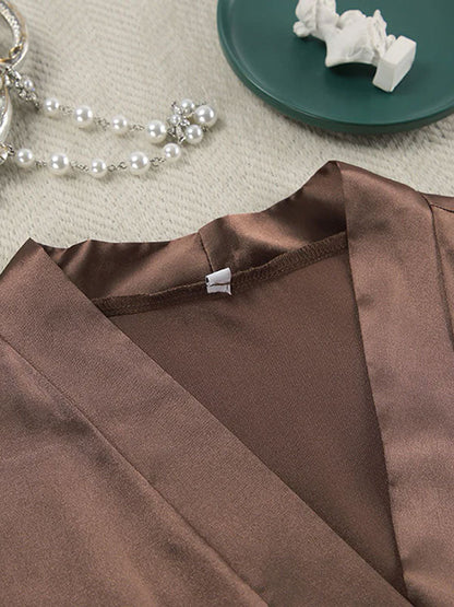 Robe de Chambre Longue Pour Femme En Satin "Perle du Matin"