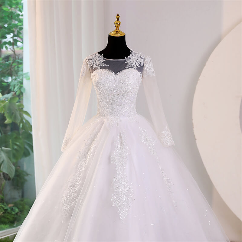 Robe de Mariée Princesse Manche Longue
