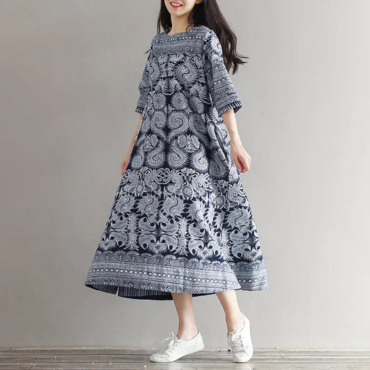 Robe Motif Japonais ’Agomori’ - M