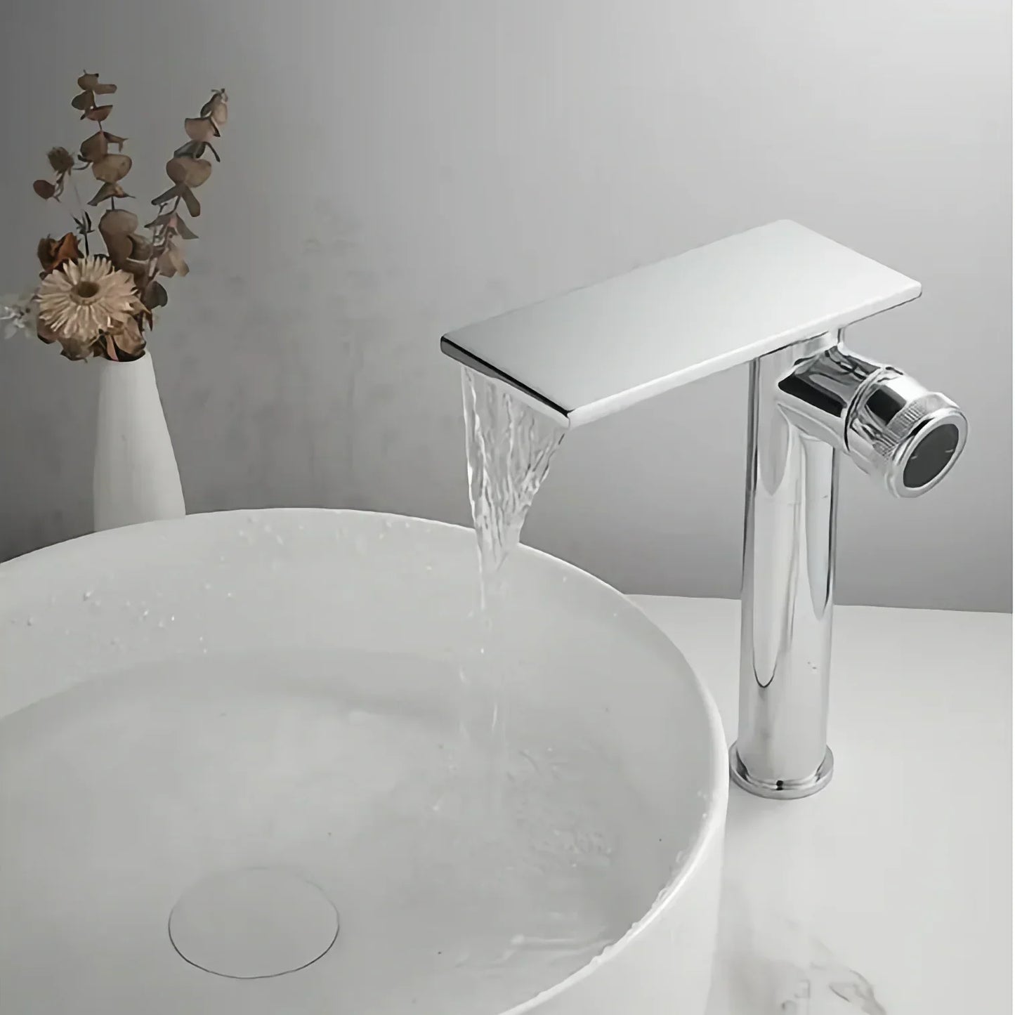 Robinet Cascade Salle De Bain Chrome en Laiton