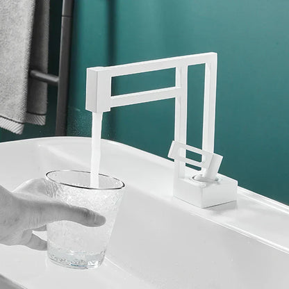 Robinet Lavabo Design Moderne Blanc