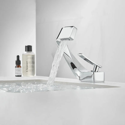 Robinet Mitigeur Lavabo Penché Design Chrome
